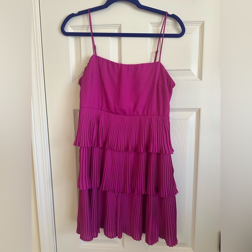 Adorable tiered magenta dress